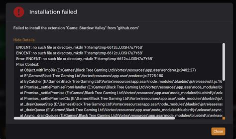 vortex gaming|Vortex failed to install extension .